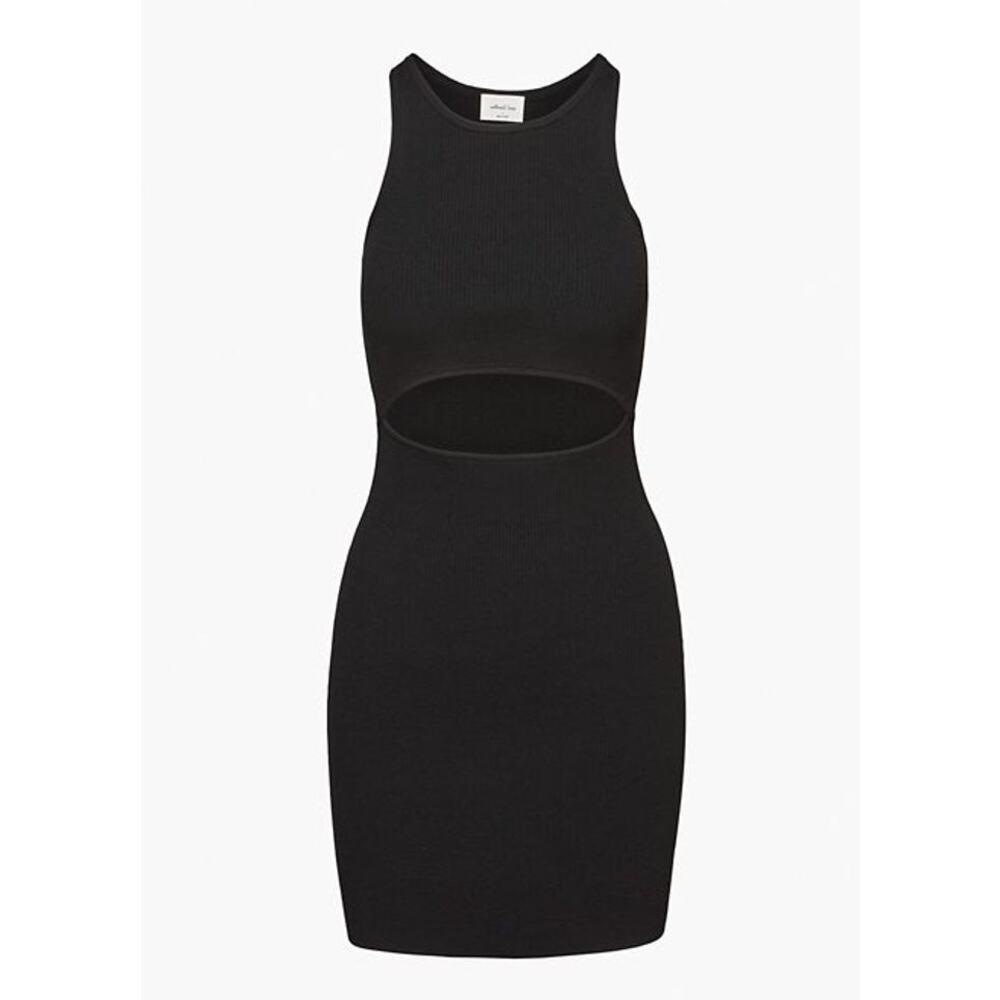 Aritzia Wilfred Free Sleeveless Cut-out Knit Tank Mini Dress Black Women's XS